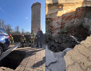 Miniatura: Pod autami zapadła się ziemia. Policjanci...