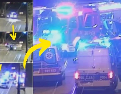 Miniatura: Auto na boku, funkcjonariusze Straży...