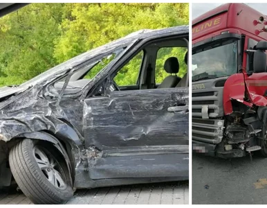 Miniatura: Pijany kierowca TIR-a staranował auto....