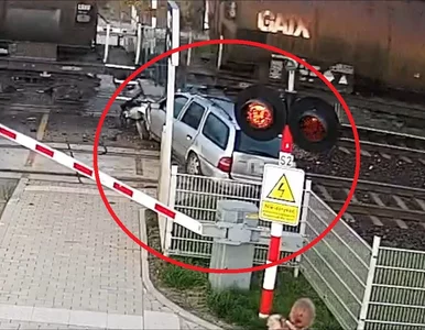 Miniatura: Wyłamał zaporę i zderzył się z pociągiem....