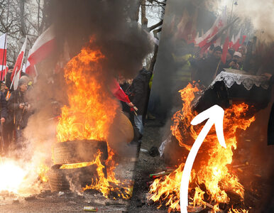 Miniatura: Strajk rolników w Warszawie. Zapłonęły...